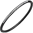 555Jewelry Stainless Steel & CZ Hinged Oval Cuff Bangle Bracelet for Women