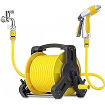 丸型 散水ホース 35m 屋外 ホースリール 自動巻取 180度回転 ノズル付き Johnlife 散水ホース 35m 屋外 ホースリール 家庭用 ホース 180