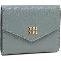 Amazon | [ミュウミュウ] 二つ折り財布 メタルロゴ フラップ付き