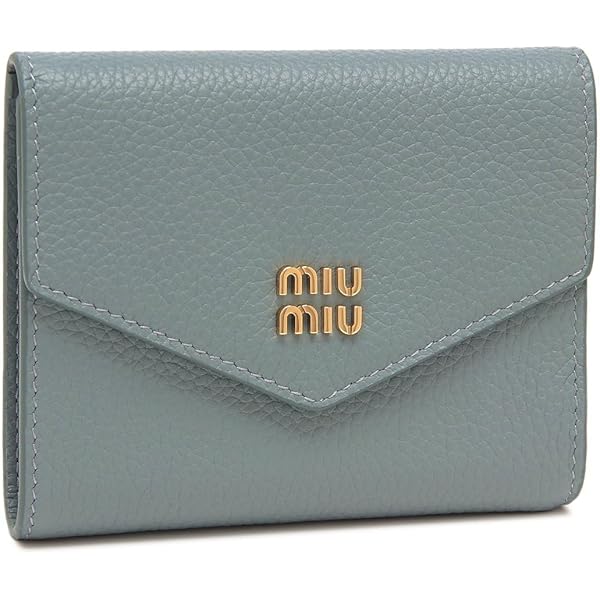 極美品✨miumiu ミュウミュウ リボン 2つ折り財布 マドラス　グレー miu MIUMIU ミュウミュウ 三つ折り財布 MADRAS マドラス 5MH021