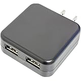 KYOHAYA usb 充電器 薄型 2ポート 2.4A 急速 ACアダプター iPhone/iPad/Android対応 折畳式プラグ Smart IC 搭載 安全 軽量 コンパクト 海外対応 JK2400IQ (ブラック)