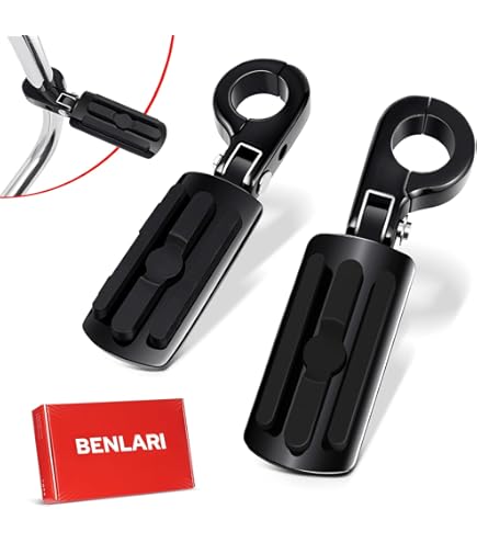 Motorcycle Clamp-on Highway Pegs Universal Adjustable Engine Guard Foot Rests W/Mount Clamp Kit For Most Motorcycle Models With 25mm 32mm 34mm Crash Bar Tube Accessories(Black Style