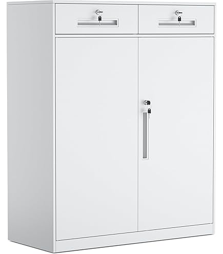 Amazon.co.jp: GangMei スチール書庫 鍵付き書庫 鍵付きキャビネット 2