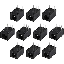 100 Pcs DC Power Jack Socket DC-005 2.1 X 5.5 Mm Black DIY Good Quality New