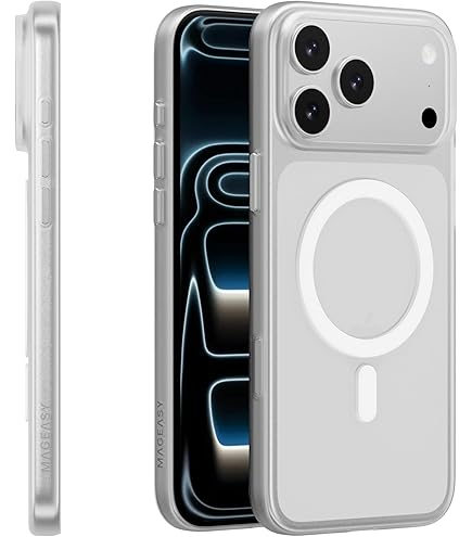 Buy MAGEASY Bright M Never Yellowing Protective Clear Case For IPhone 17 Pro | MagSafe - Transparent / Midnight Ring In Qatar - View #8