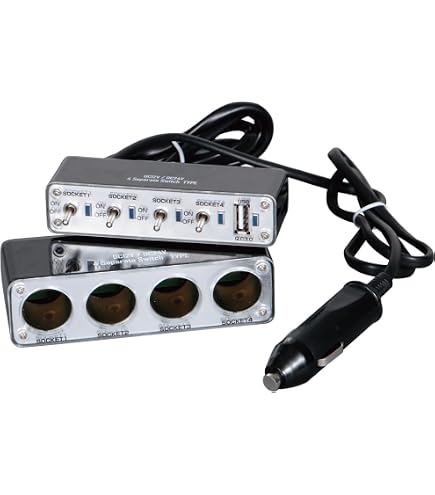 Amazon | Braith 4連 シガーソケット USB DC12V セパレートスイッチ