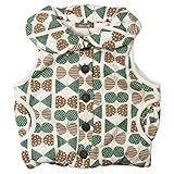 《H28年秋冬物》 nico hrat(ニコフラート) 製品洗い加工済み 表裏毛リボン柄裏フリースベスト 80cm/GN NO.B-260972