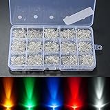ILS - 750 pieces 3mm Diodes LED Light Yellow Red Blue Green White Assortment DIY Kit