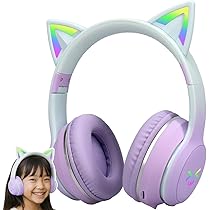Amazon.co.jp: 【横トナ】 ワイヤレス猫耳ヘッドホン バイオレット