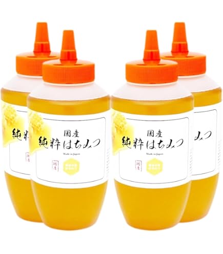Amazon | 国産天然 純粋生はちみつ 1kg×4本セット 無農薬無化学肥料
