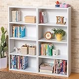 文庫本ラック/カラーボックス 【同色2個組 ホワイト】 幅41.8cm×奥行18.5cm×高さ89cm