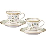 Noritake ノリタケ アメリカン カップ & ソーサー ( ペアセット ) 220cc ヨシノ 2客 グリーン ボーンチャイナ Y6704/9983