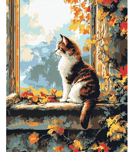 ダイヤモンドペインティングキット 猫と花の風景 90㎝×65cm DAC shugei-chiffon_dai-254