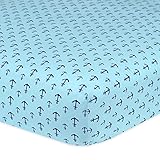 Gerber 100% Cotton Fitted Crib Sheet, Anchors by Gerber