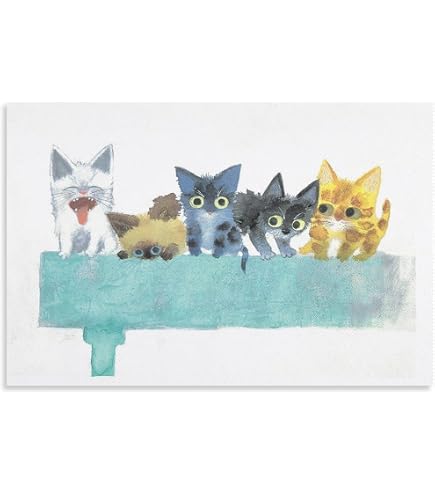 Amazon.co.jp: 渡辺あきお◇【ねこ あこがれの船】アートプリント◇額