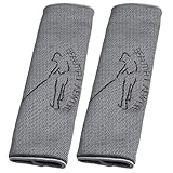 uxcell シートベルトカバー　シートベルトパッド　ナイロン　布地　車用　シンプル　グレー　2個セット