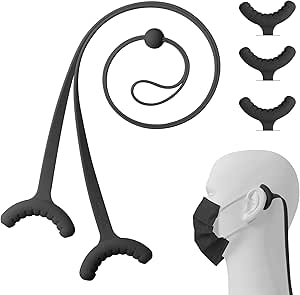 Amazon Co Jp Bone Lanyard Mask Tie マスク ストラップ シリコン製 3本入り 耳 痛くならない 耳のかぶれ防止 紛失防止 首掛け 長さ調整可能 全年齢適用 長時間使用する方に最適 最新オリジナルデザイン ブラックの3本入り ドラッグストア