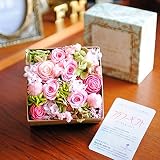 デザイナーズ　プリザーブドフラワー　Sweet Box (シュガー)【電報・祝電付きのお花】　＜結婚祝い　披露宴のフラワーギフトに　結婚式の贈り物に＞　【...