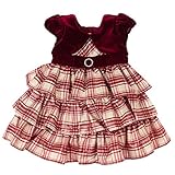 Jona Michelle babygirls階層型パーティードレスW /おむつカバー カラー: レッド