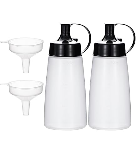 Oiununo Wide Mouth Squeeze Bottles – Pack Of 4, 300mL/10oz, BPA Free For Sauces, Resin, Crafts (Red) - View #9