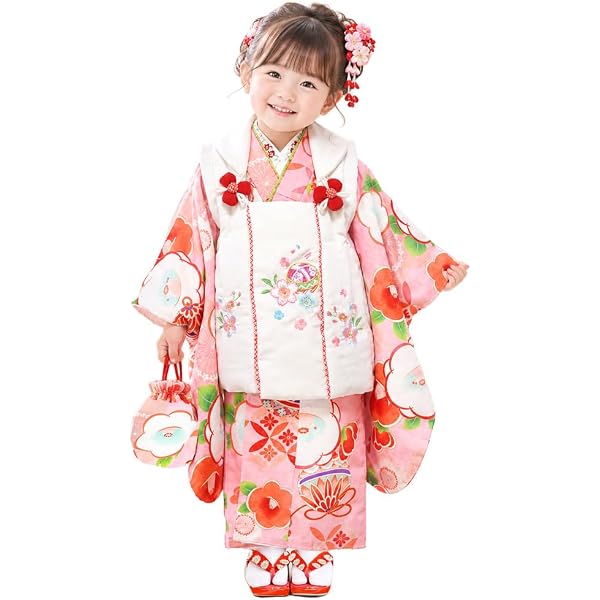 Amazon.co.jp: 七五三 着物 3歳 女の子 被布セット 京都花ひめ 絵羽柄