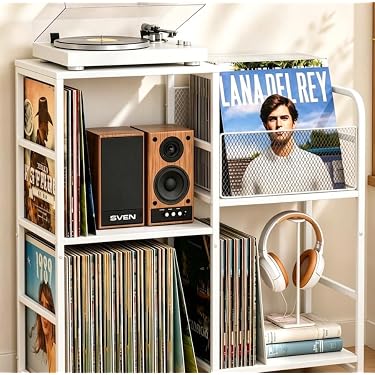 Amazon.co.jp: レコードラック 4段 床置き オーディオラック レコード
