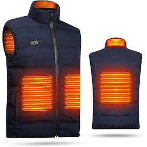 LECDDL 加熱ベスト ヒートジャケット 加熱服 USB充電式電熱ベスト ダブルスイッチ 前後独立温度設定可能 3段階…