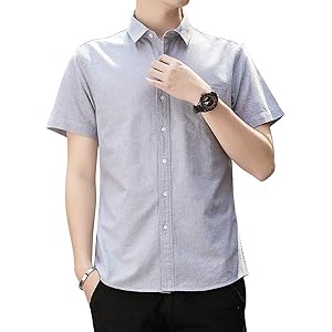 Sukinana シャツ メンズ 半袖 綿 カジュアル スポーツ 夏服 オシャレ 無地 オックスフォードシャツ