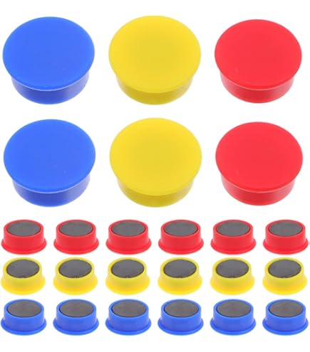 DUJEQM 30PCs Fridge Magnets - Strong Refrigerator Magnets, Heavy Duty Mini Magnets For Whiteboard & Lock, Decorative Cute Small Round Magnet For Fridge, Kitchen, Office, Home, Classroom,School (Red - View #2