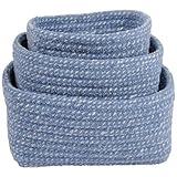 Blue Skies Colored Braided ChenilleソフトストレージNetsingビンのセット3