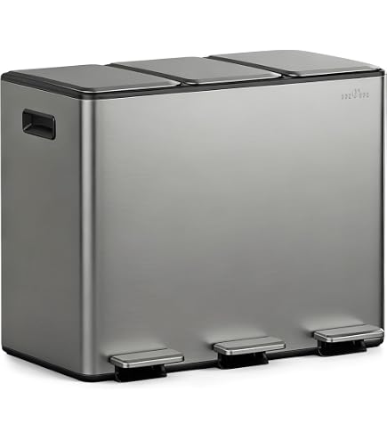 Amazon｜mVm ゴミ箱 分別 横型3分別 3×15L ダストボックス 蓋付き