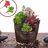 卓仕朗 造花　人造 多肉植物 観葉植物 インテリア ローズ　蓮　ウチワサボテン　リュウゼツラン　?花