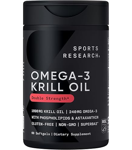 クリルオイル Amazon | Sports Research, 南極オキアミオイル、アスタキサンチン配合