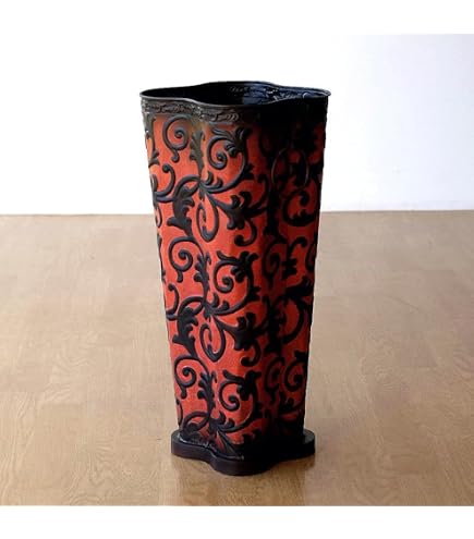 信楽焼傘立 鉄赤全面抑え  高さ４４cm Amazon｜信楽焼 鉄赤格子傘立て しがらき焼 笠立て 陶器 おしゃれ kt