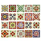 Lovoski 防水PVC　モザイク　壁　ステッカー　タイル　清潔簡単　キッチン　貼り付け　　装飾的　防水　20個入り　3サイズ　多色選べ　　 - C 15x15cm