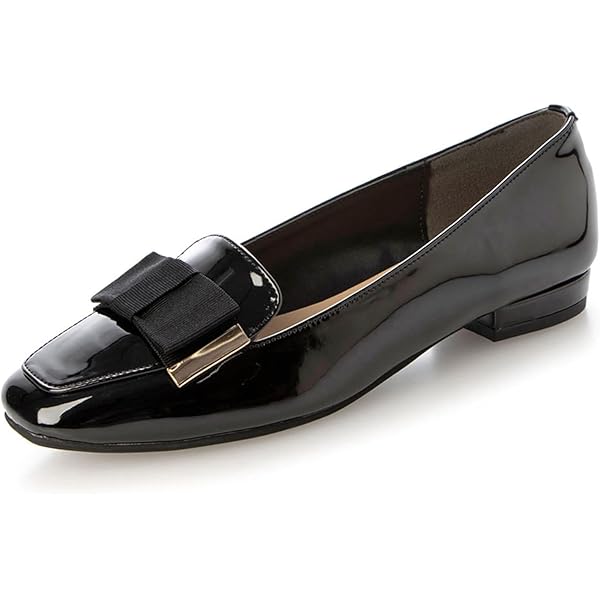 Amazon | [フィン] スクエアトゥ厚底ビットローファー ブラック 24.0