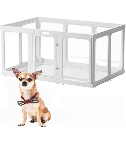 Amazon | VOISTINO ペットサークル アクリル 透明パネル 犬 サークル