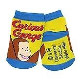 おさるのジョージ ベビーソックス 新生児はじめての靴下 0歳から1歳用 絵本キャラクターグッズ pz-jg08 ロゴとジョージ