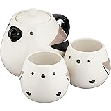サンアート かわいい食器 ティーポット & ティーカップ セット シマエナガ親子 600ml・180ml SAN3292