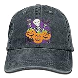 大人 デニム キャップハロウィン パーティー パンプキン かぼちゃ 今季最新 旅行 レジャー・キャップ ファッション 紫外線対策 日よけ 小顔効果 プリント付き 無地 ライトブルー