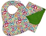 Iota Newborn Bib and Burp Set, Alphabet Soup by Iota [並行輸入品]