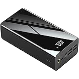 HYH Power Bank Large Capacity 50000 mAh, Portable Battery with Digital Display, Mirror Reflective Portable Battery with Four 