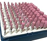 セラミック 砥石 バフ 100本 セット 便利な 2種類 5サイズ 軸 付 円柱型 砲弾型