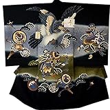 産着 初着 祝い着 男の子 着物 /S2黒・鷹