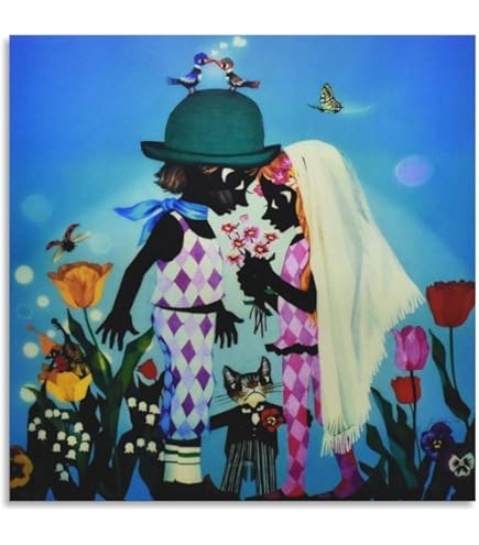 Amazon.co.jp: 藤城清治 こたつと猫 絵画 ポスター 工芸品の装飾品 壁