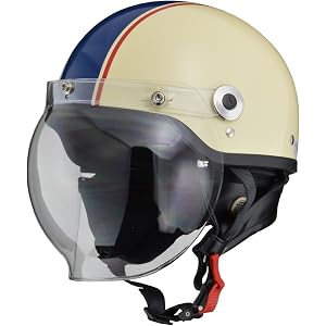 リード工業(LEAD) バイクヘルメット ジェット CROSS バブルシールド付き アイボリー×ネイビー CR-760…