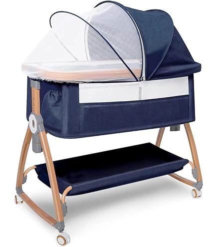 Amazon.co.jp: 最新 ベビーベッド 添い寝ベッド 折畳み 高さ6段調節