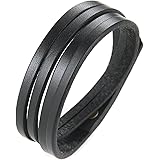 HZMAN 8.0 Inch Mens Handmade Leather Cuff Bracelet Steampunk Style leather wrap Wristband for Women Genuine Leather Bracelet