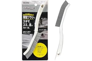 アズマ アズマジック薄型ブラシかため すき間 スミ 溝のお掃除に 家庭用 プロ仕様 浴室ドアの通気口・サッシレール BA721 | 【入数】1個【素材】グリップ/ポリプロピレン、ブラシ/ナイロン、PBT【用途】浴室、通気口、蛇口、サッシレール、水アカ、カビ【仕様】約24.1×5×1.4cm、カラー:ホワイト、中国製