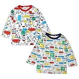 (グレー/95cm)ベビー服 男の子 Tシャツ 長袖 PEANUTS ピーナッツ スヌーピー 天竺 総柄 スナップボタン 男児 ベビー